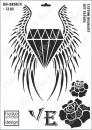 Schablone-Stencil A3 279-5186 Tattoo Diamant mit Flügel